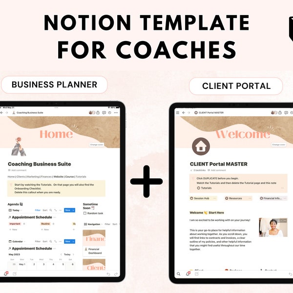 Coaching Notion Template Bundle, Business Dashboard, Coaching Notion Client Portal with Coaching Session, Client Business Notion for Coaches