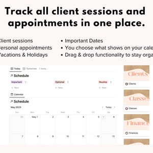 Personal Trainer Notion Template Bundle, Notion Dashboard for Fitness Trainer Business, Client Portal, Weekly Class, Business Notion Planner image 4