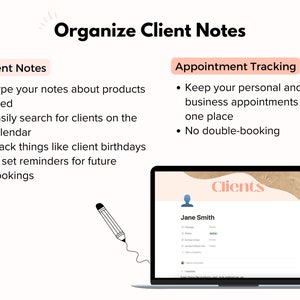 Beauty Professionals Notion Template, Digital Planner to Track Client Appointments, Finances, Marketing image 5