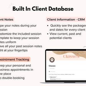 Personal Trainer Notion Template Bundle, Notion Dashboard for Fitness Trainer Business, Client Portal, Weekly Class, Business Notion Planner image 5