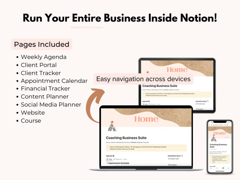 Coaching Notion Template Bundle, Business Dashboard, Coaching Notion Client Portal with Coaching Session, Client Business Notion for Coaches image 3