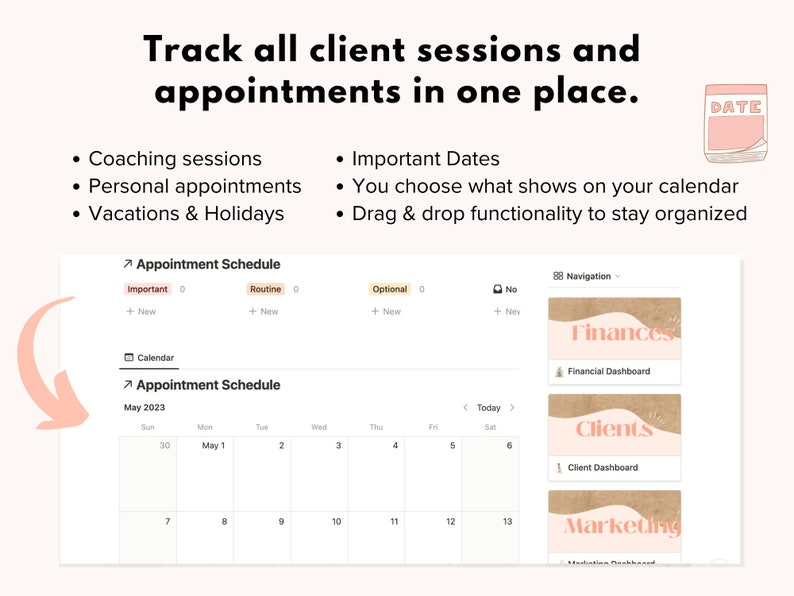 Coaching Notion Template Bundle, Business Dashboard, Coaching Notion Client Portal with Coaching Session, Client Business Notion for Coaches image 4