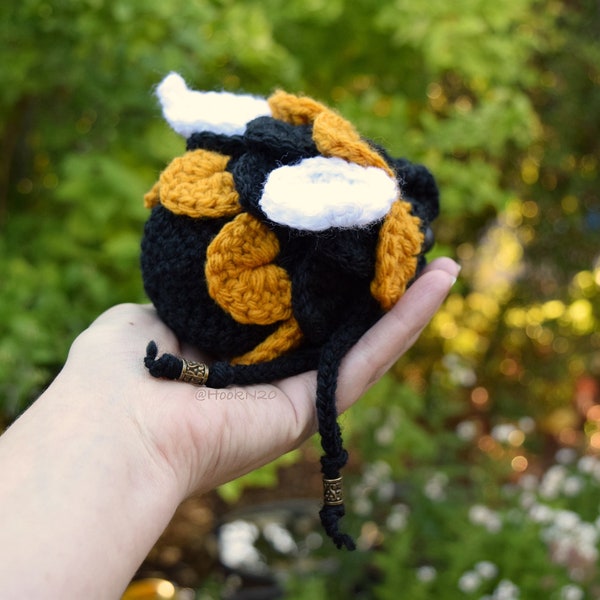 Bumblebee Dice Bag - Small D&D dice bag - Honey Bee Druid