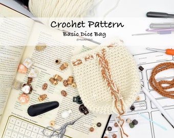 Patrón de crochet para bolsa de dados - Sencillo - Apto para principiantes