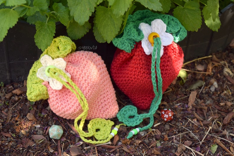 Strawberry Dice Bag Crochet Pattern Beginner to Intermediate Etsy