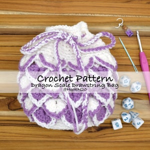 Dragon Scale Drawstring Bag Crochet Pattern - Intermediate