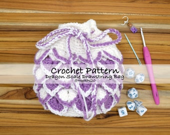 Dragon Scale Drawstring Bag Crochet Pattern - Intermediate