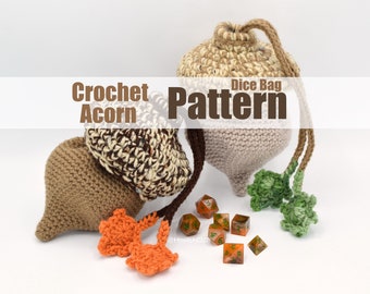 Acorn Dice Bag Crochet Pattern - Intermediate