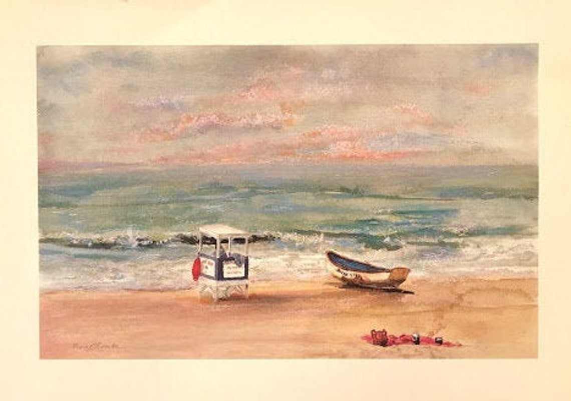 Ocean City Beach Art Poster Etsy