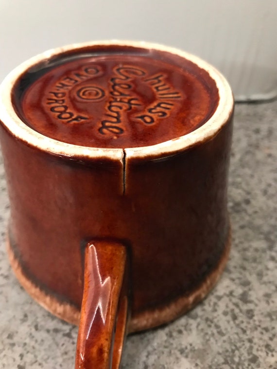 Vintage Hull Pottery Brown Drip Coffee Mug Etsy