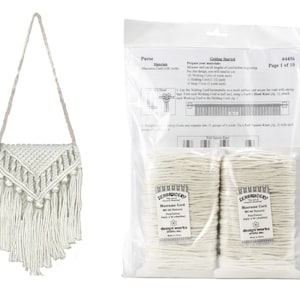 Learn to Macrame Kit Purse Crossbody Bag - Includes everything you need, easy instructions DIY