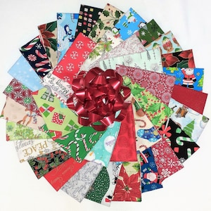 Christmas Winter Holiday Prints Fat Quarter Bundle 10 Pieces 18&quot; x 21&quot; Fabric Ten Assorted Fat Quarters