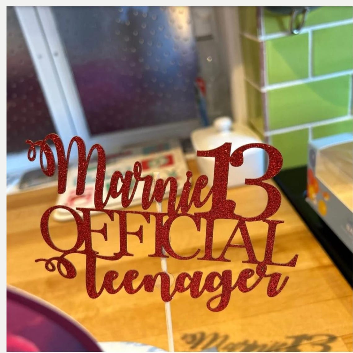 Personalised Custom Birthday Cake Topper, Official Teenager Cake Topper ...