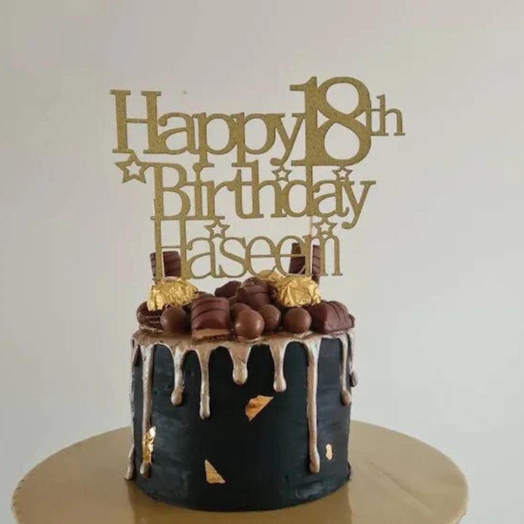 Happy 18th Birthday Cake Topper, 18 Cake Topper, Custom Cake Topper ...
