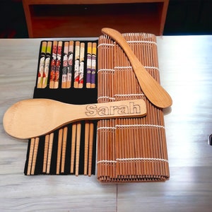 Personalised Bamboo Sushi Kit -14 Piece | Make your own sushi at home, Chopsticks gift set