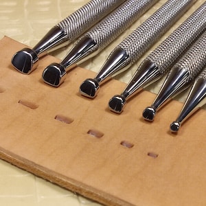 Smooth Bevelers. Stamps for leather. Carving tools. Stainless steel. Sheridan style. Sizes from 2 to 7mm. (0,8 - 0,28 inch)