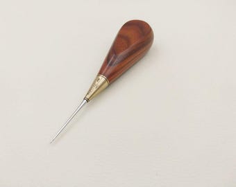 Hardened Steel Awl with Rosewood Handle: Leather Craft Tool