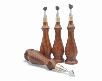 Leather Edge Creaser Tool, Stainless Steel, Rosewood Handle, Leathercraft Supplies