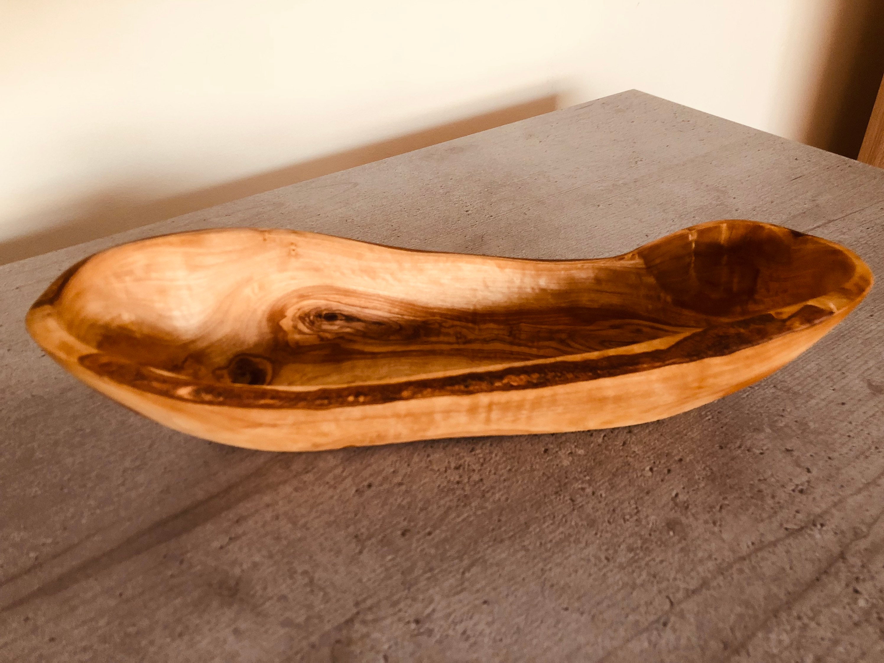 Hand Carved Rustic Fruit Bowl Fruit Bowl Baguette Bowl Oval Etsy