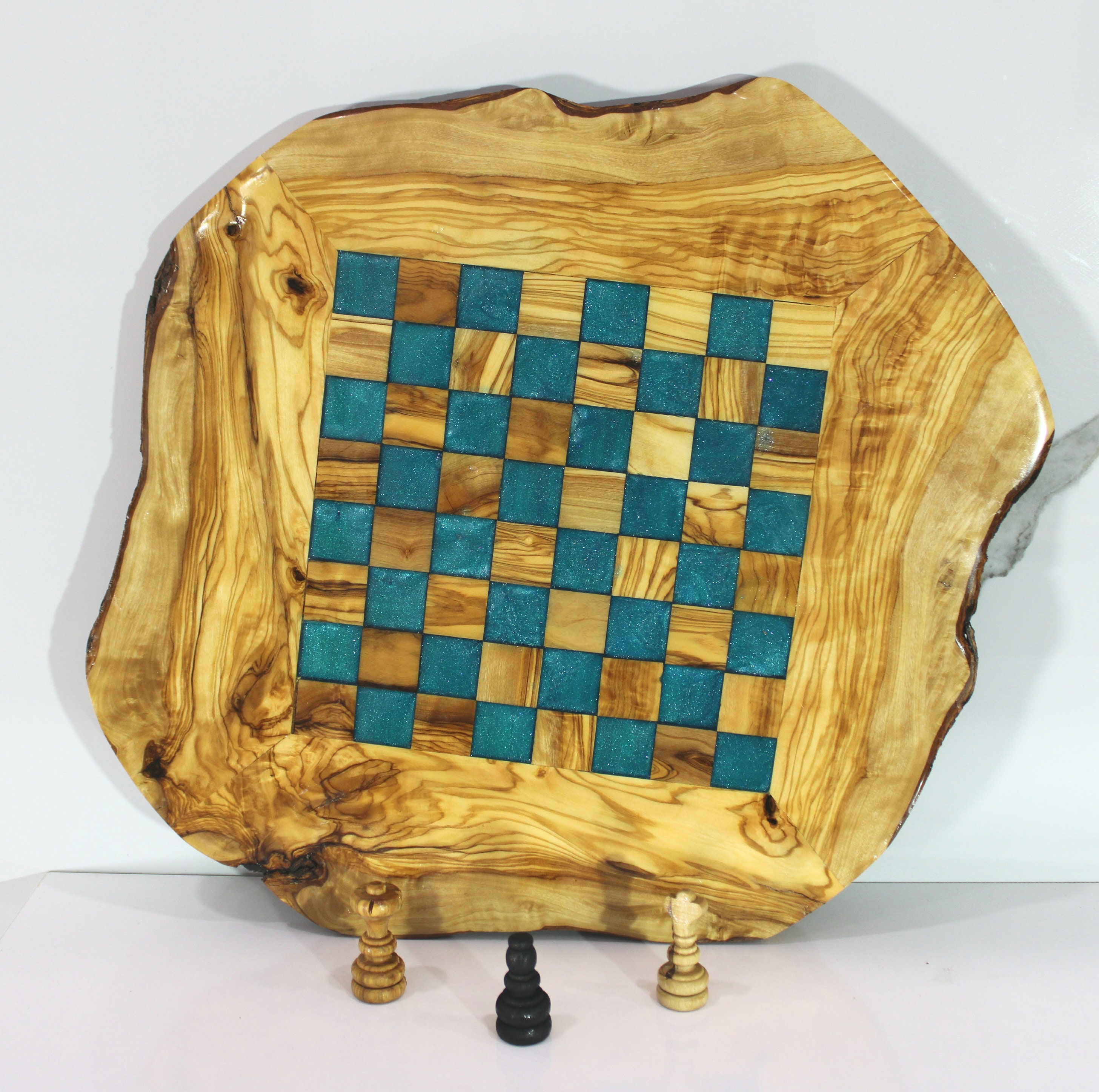 Wooden Chess Set 12/15 Inch 30/37 Cm Mosaic / Walnut / -  Norway