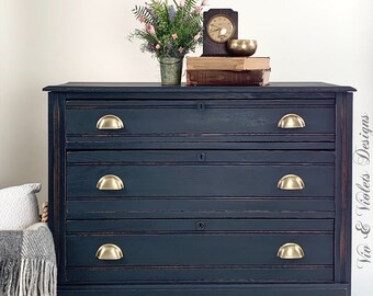Navy Blue Dresser Etsy