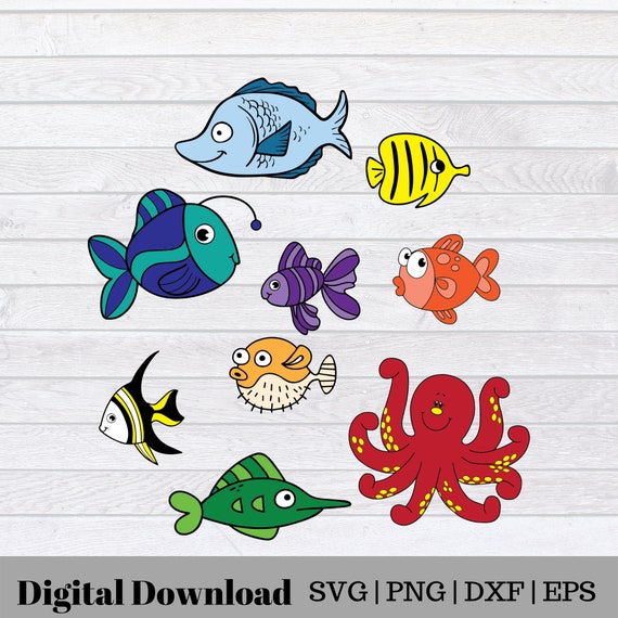 Ocean Clipart Fish Clipart SVG Fish Svg Kid Fish Svg | Etsy