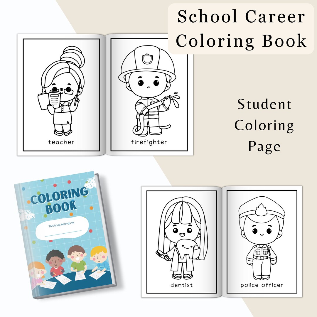 School Career Coloring Book School Career Coloring Sheet Coloring Page