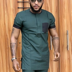 Abbigliamento uomo africano, Dashiki africano verde, sposi africani uomini, matrimonio degli uomini africani, matrimonio africano, stampa africana per uomini, abito africano