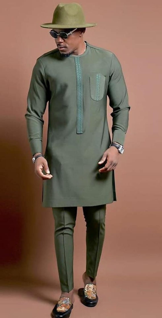 African Men Clothinggreen African Dashikiafrican Grooms | Etsy