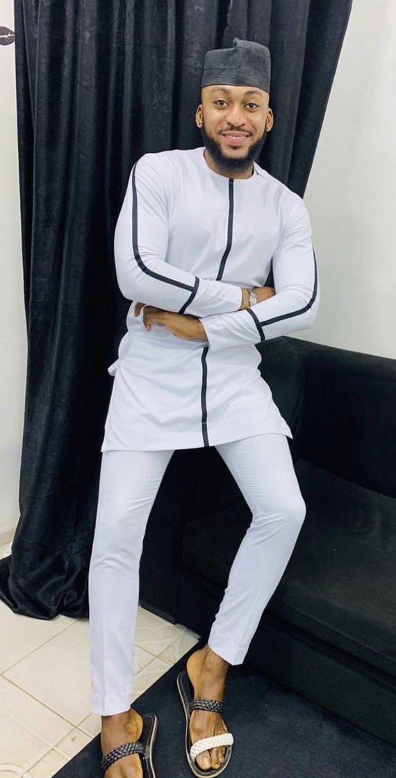 Mens top white dashiki
