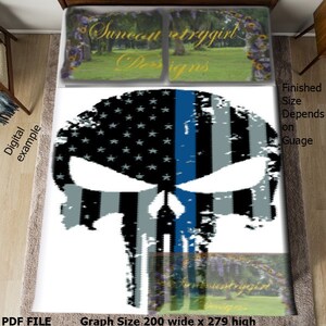 Punisher Thin Blue Line 200 x 279 Grafikmuster