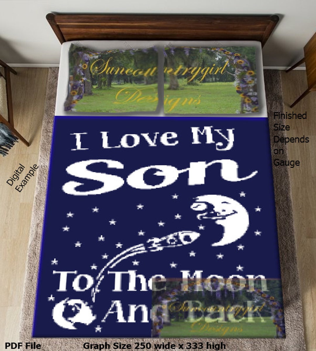 I Love My Son to the Moon and Back 250 X 333 SC/HDC Graph Pattern - Etsy