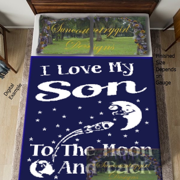 I Love My Son To The Moon And Back 250 x 333 SC/HDC graph pattern