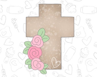 Classic Floral Cross 2022 Cookie Cutter