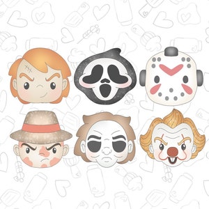 Horror character face Bundle 6 piece set