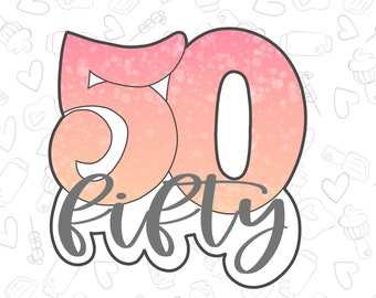 Lettered 50 with cutout