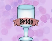 Wedding Glass With Banner Cookie Cutter