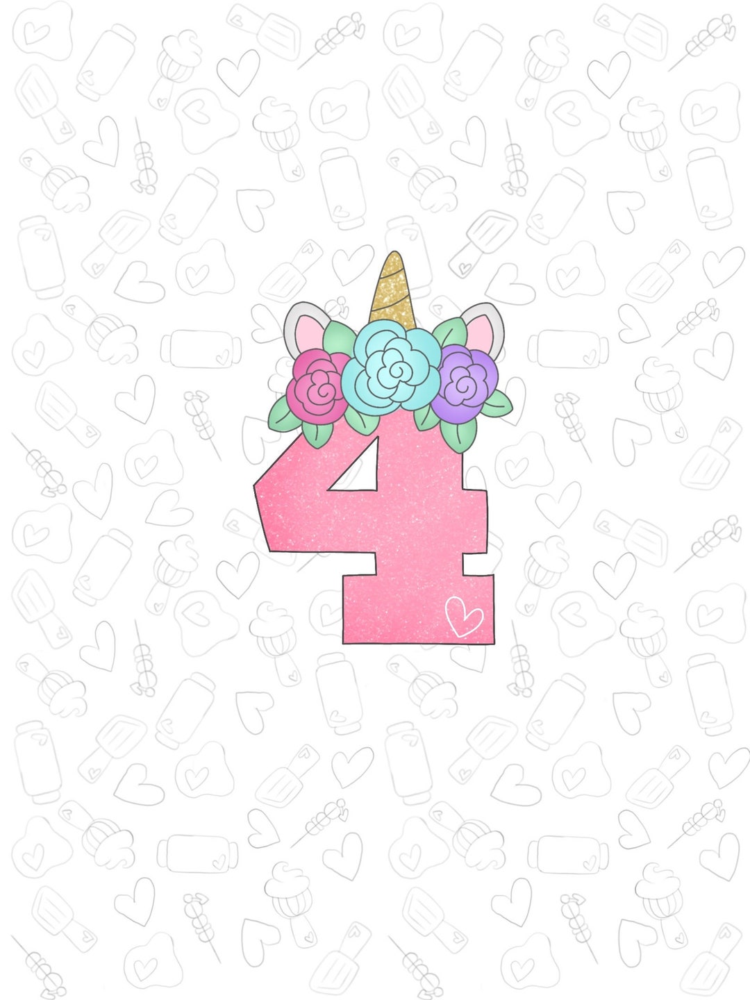 Unicorn Number 4 Birthday Candle - Pink Magical Cake Topper For Girls Parties