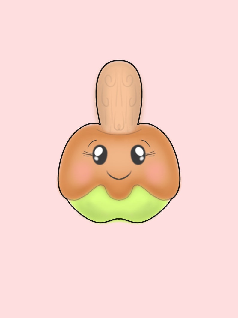 Chubby Carmel Apple Cookie Cutter Etsy