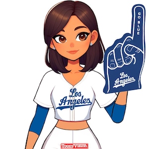 Handtekenanimatie Foamvinger nr. 1 van YOU in Dodgers Team Cartoon (alle teams beschikbaar)