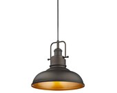 Industrial 1 Light Hanging pendant Light Fixture, kitchen island pendant light, dining room hanging light, foyer pendant Oil Rubbed Bronze