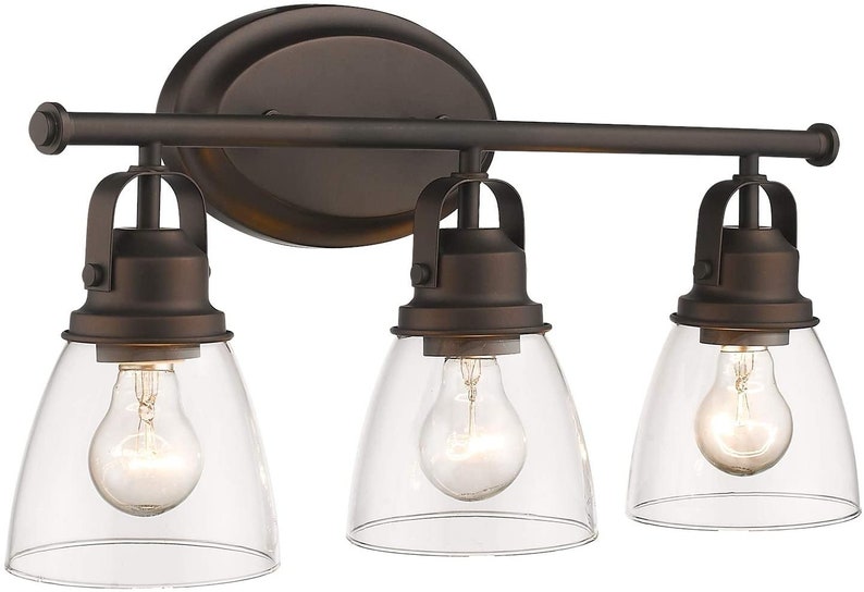Industrial style glass 3Light Vanity Light Bathroom Light Etsy