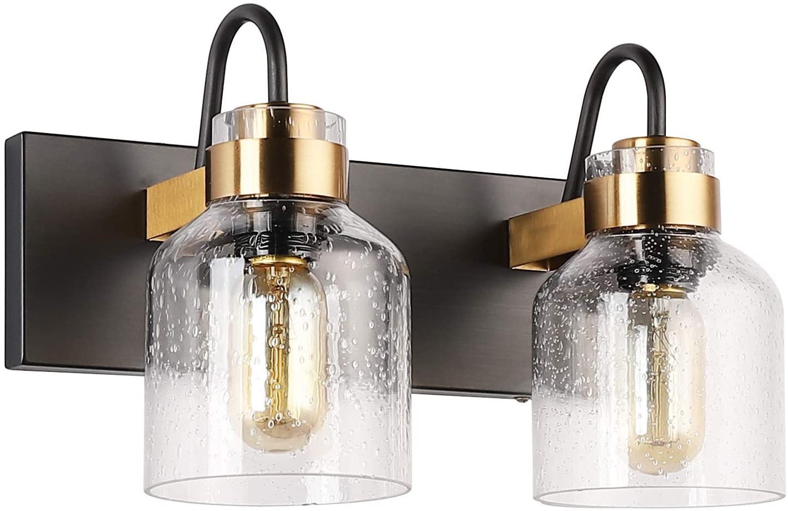 2-light Bathroom Wall Sconce Bathroom Seeded Glass Vanity - Etsy