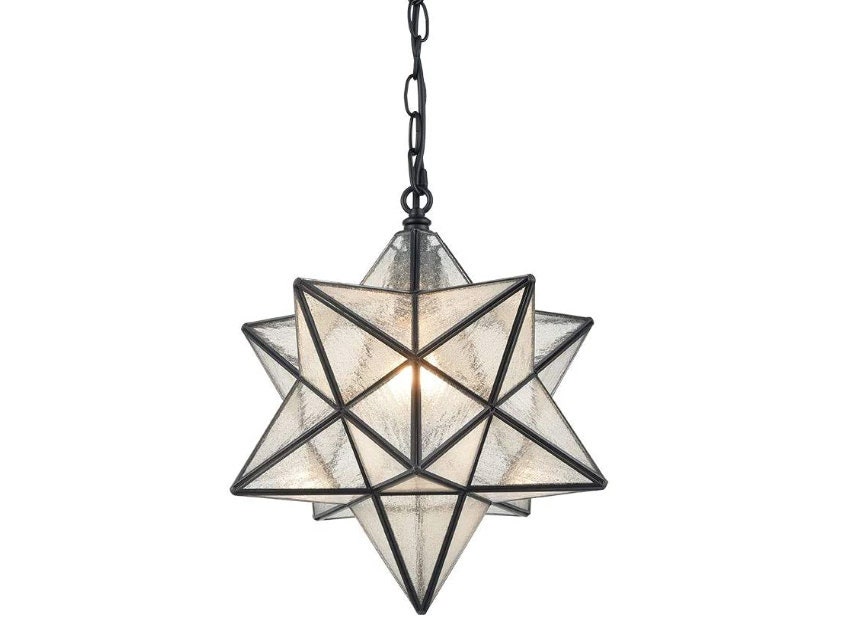 Industrial Moravian Star Glass Pendant 