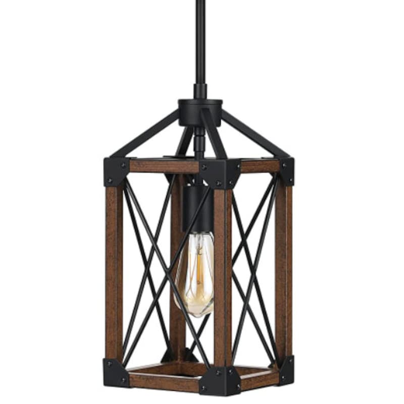 Vintage style pendant light, wood 