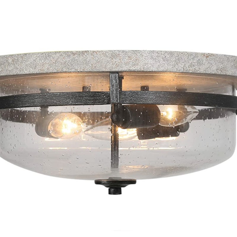 Farmhouse 3-Light glass ceiling light 