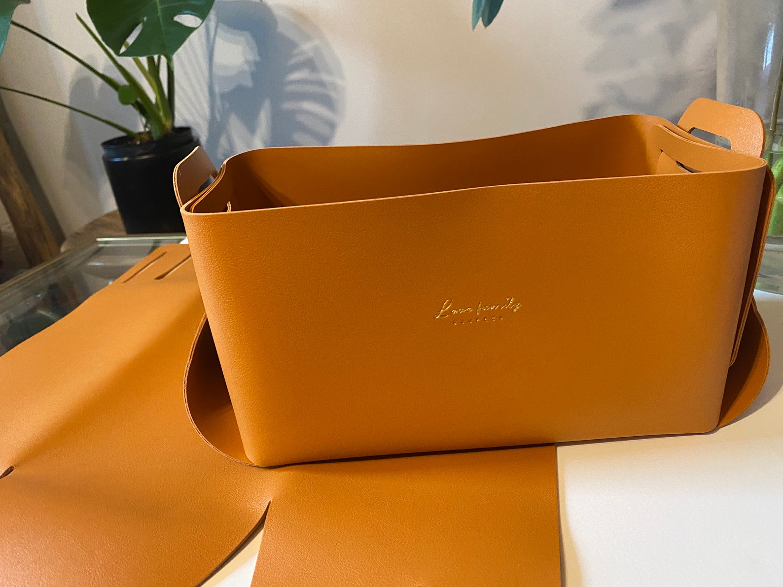 Storage Cube Box Foldable Faux Leather Organizer with Handles Etsy