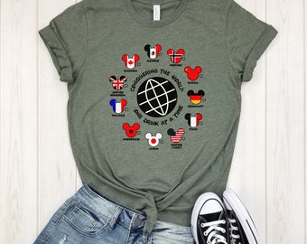 Conquering The World One Drink At a Time Countries - unisex shirt | Food and Wine Festival Shirt | Epcot Drinking Shirt | Epcot Shirts.