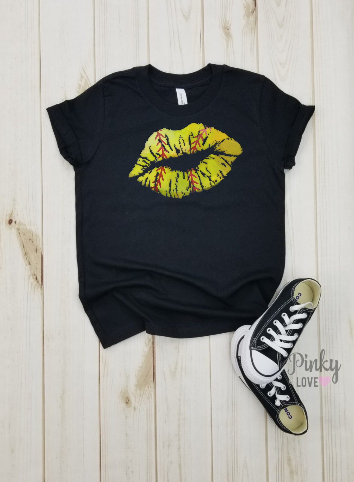 Softball Lips Youth Shirt Softball 
