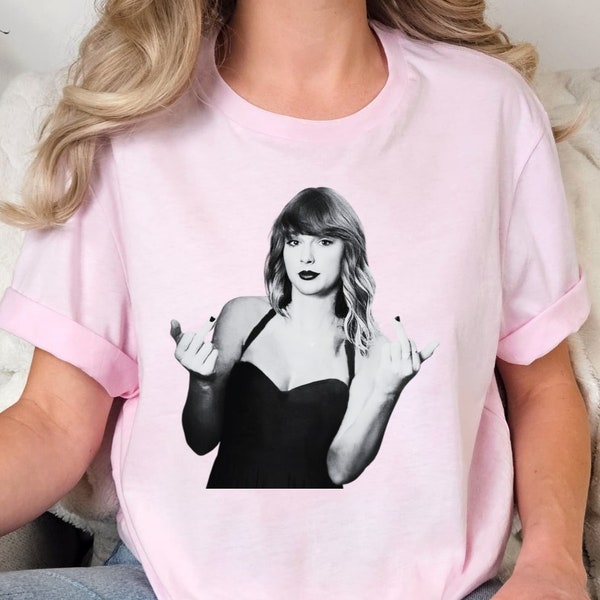 Taylor Middle Finger - Unisex Shirt, Eras Merch, Flipping the Bird T-Shirt, Handmade Gift for Tay Tay Fans, Concert merch, Midnight, Red